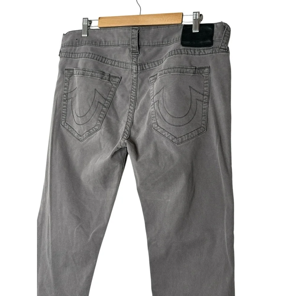 True Religion Jeans‎ Mens Size 36 X 32 Gray Rocco  Relaxed Skinny Cowboy Rodeo